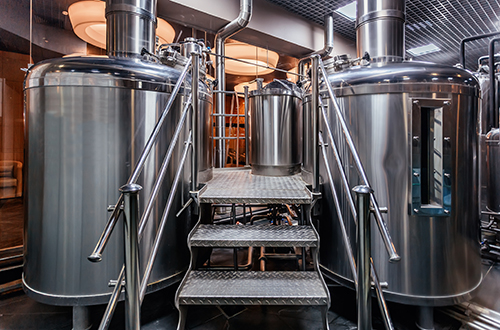 Craft beer production line in private microbrewery